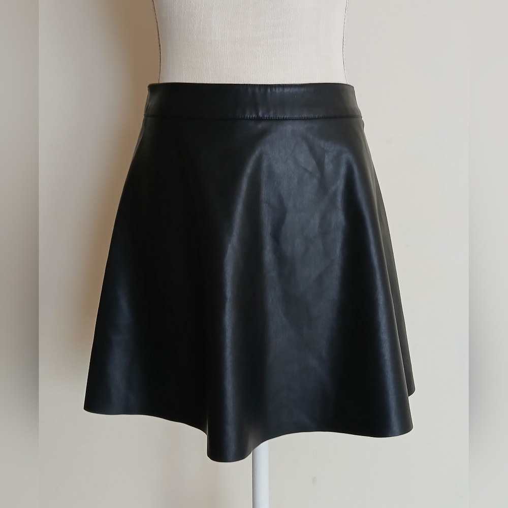 H&M Divided Black Faux Leather Mini Skirt